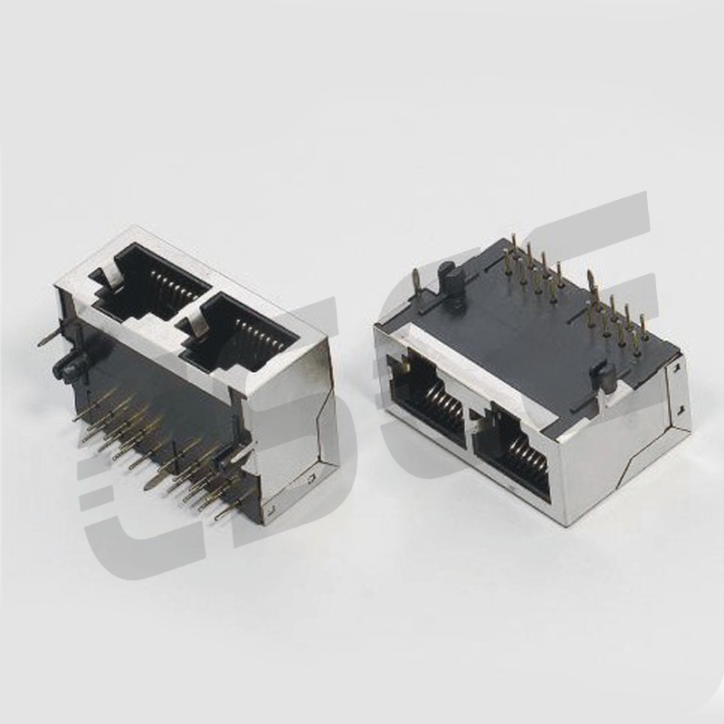 网线网口接口水晶头座母座1*2 8P8C屏蔽铜壳RJ45网络插座