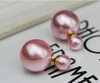 Zirconium from pearl, fashionable cute double-sided earrings, Korean style