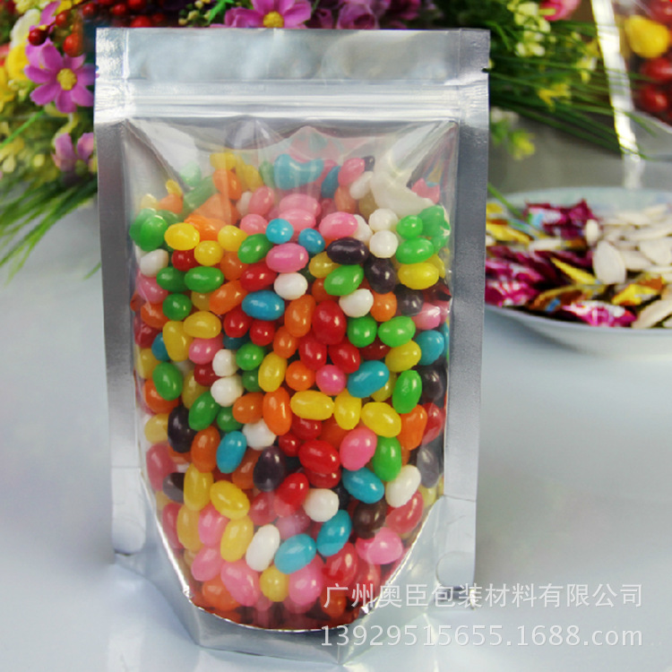 16*24cm镀铝阴阳自立骨袋 高档食品铝箔袋 零食包装袋现货批发|ru