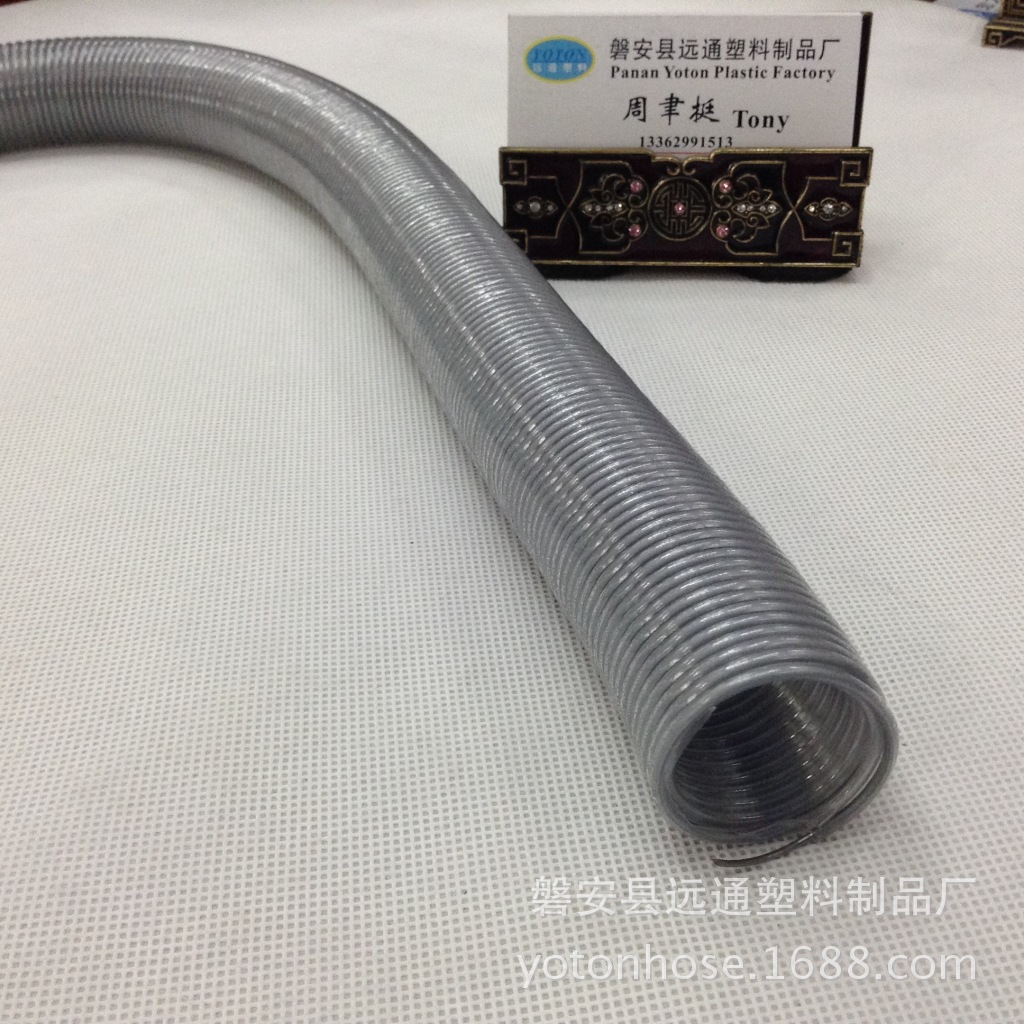 新款吸尘用外径35mm银灰色高环保PVC钢丝波纹管 空调吸尘器软管
