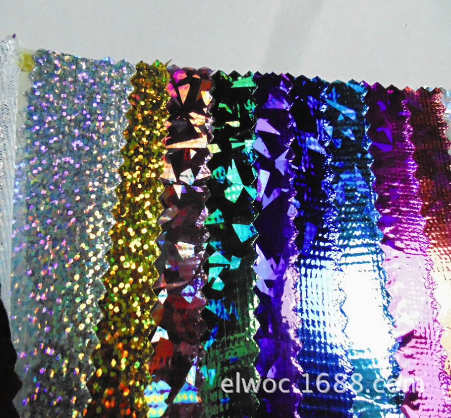 薄 柔软反光材料 镭射幻彩闪光礼品盒包装 碎玻璃菱形 圆点点3734