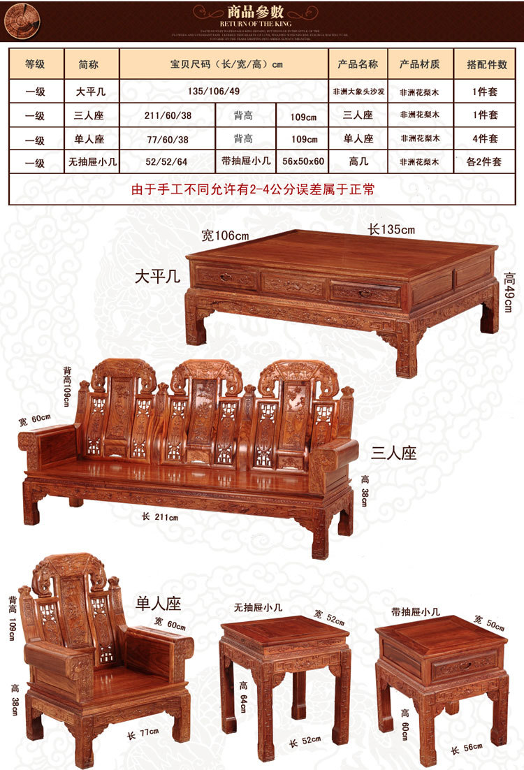 花梨木非洲大象頭沙發_04
