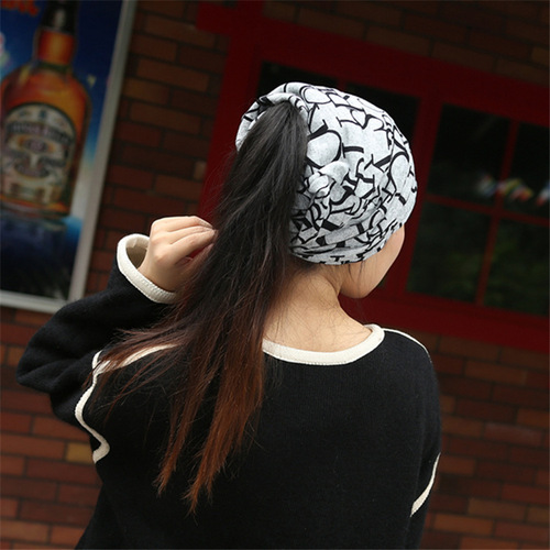 Double Fleece-Like Letter Headscarf Multifunctional Bonnet for Postpartum Mothers, Windproof Street Dance Hat
