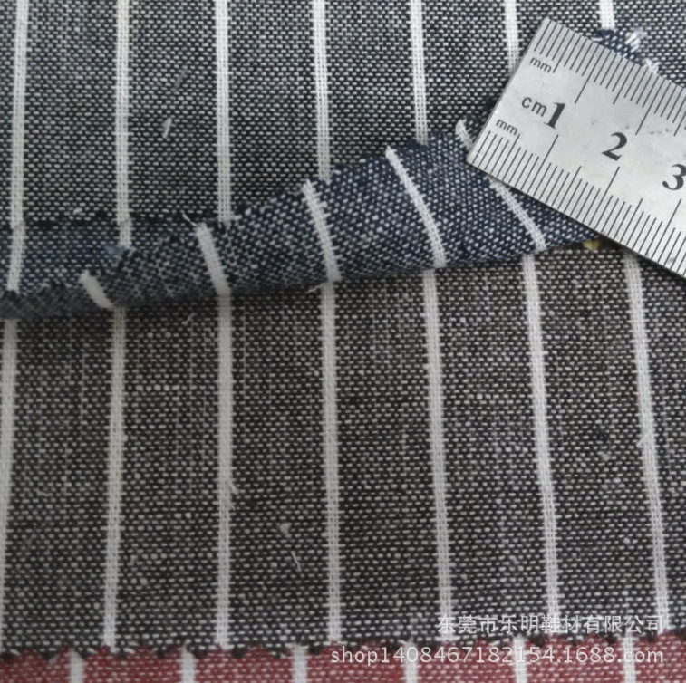 MB4473现货供应棉麻色织条青年布布料 鞋服手袋布料