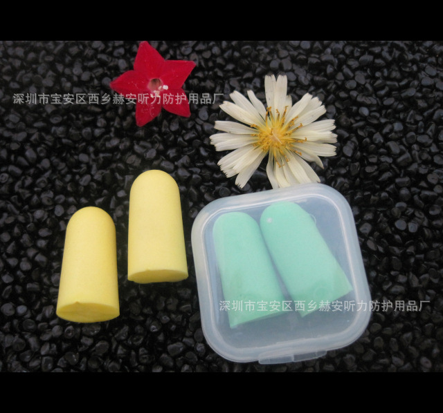 Transparent Small Square Box-Packed Noise-Canceling Earplugs, Protective Soundproof Earplugs, Sponge Earplugs Wholesale, Soft Travel Anti-Drop