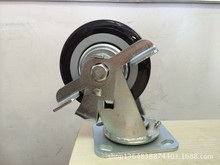 脚轮 5寸重型聚氨脂万向带边刹轮优冠脚轮静音轮PUl轮推车轮