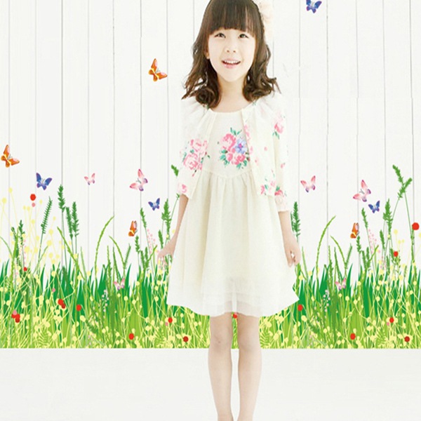 New wall stickers [Spring Wilderness] romantic and warm three generations removable corner waist stickers AY7151