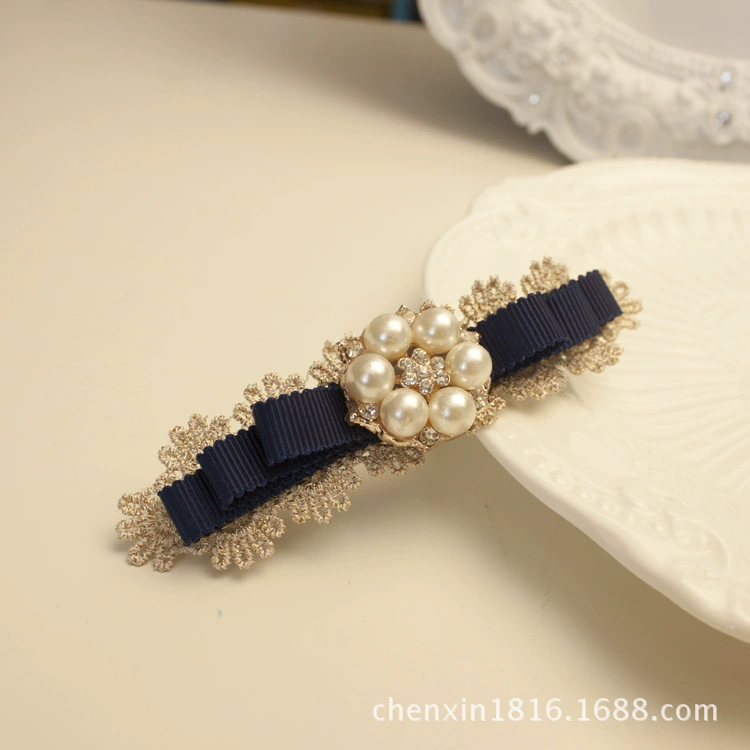 Korean elite hairgrip handmade from pearl with bow, hairpins, hair accessory, Korean style, wholesale