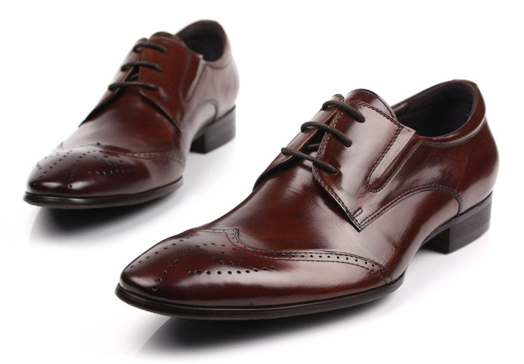 欧风英伦复古雕花牛皮男士商务正装皮鞋 皮尖头皮鞋韩版