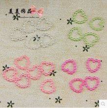 手工DIY韩国儿童发饰配件 手机美容 米色10MM连珠桃心 饰品材料