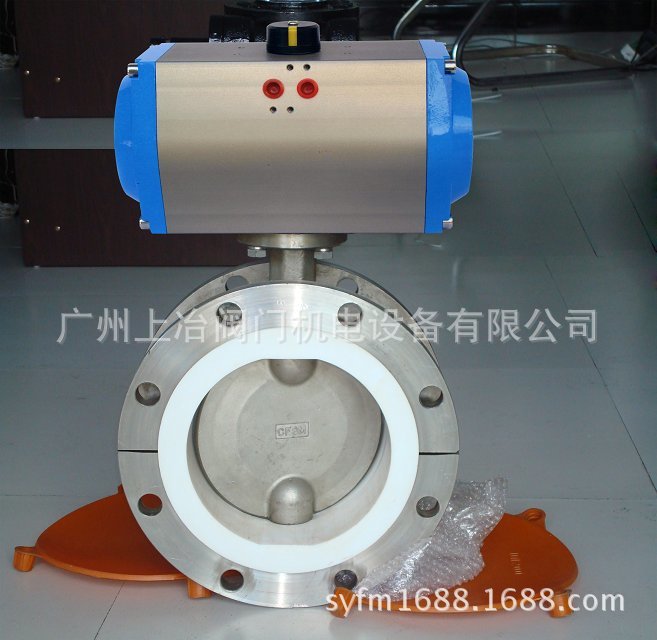 供应D341F4-16P衬氟法兰式蜗轮蝶阀/D641F46-16P气动不锈钢蝶阀