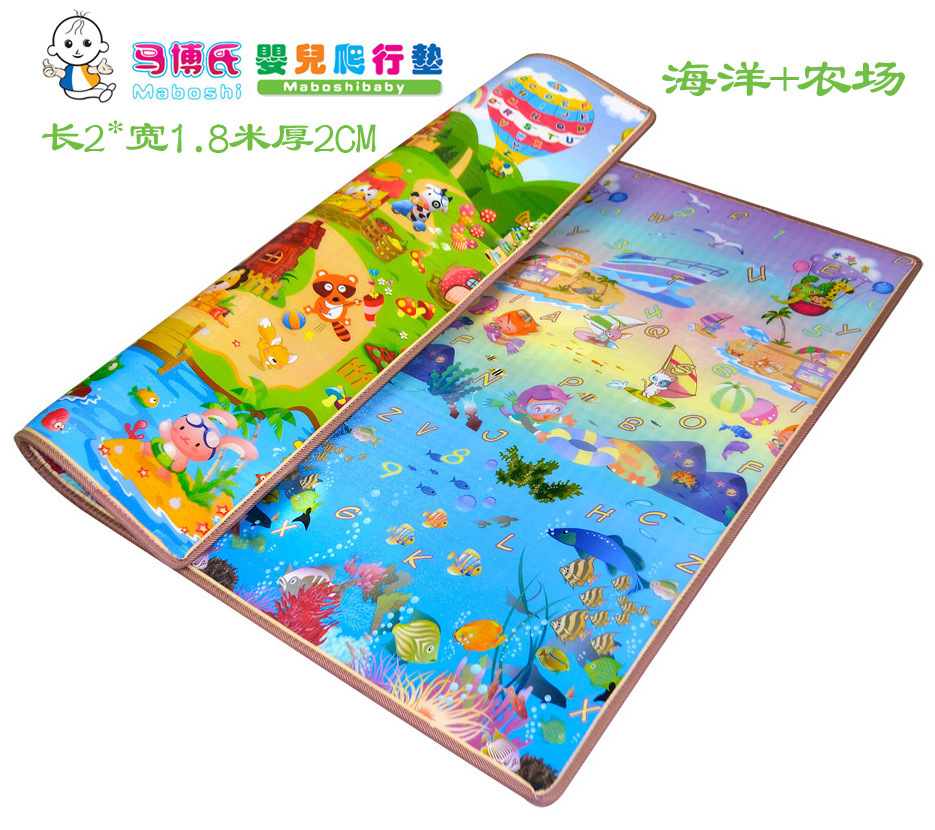 Manufactor goods in stock baby Mat Game pad Two-sided 2*1.8M 2 cm thick