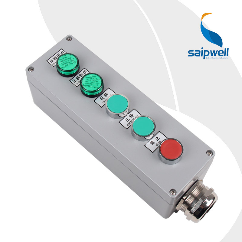 厂家加工SA-5L-2580A户外防水按钮盒 五孔金属按钮盒 铸铝开关盒