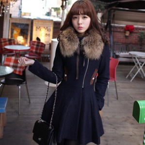 Spring and Autumn Fashion Zipper Skirt Pendulum Overcoat