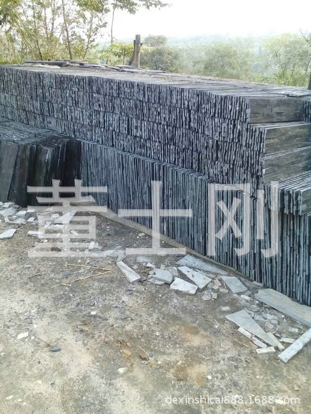 黑色文化石黑板岩瓦板 黑色流水石 黑色山峰石 黑色蘑菇石 外墙砖-阿里巴巴