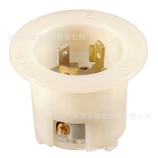 J-517 Flanged暗装插头 NEMA L5-30P 防脱落头 美国工业接线插头