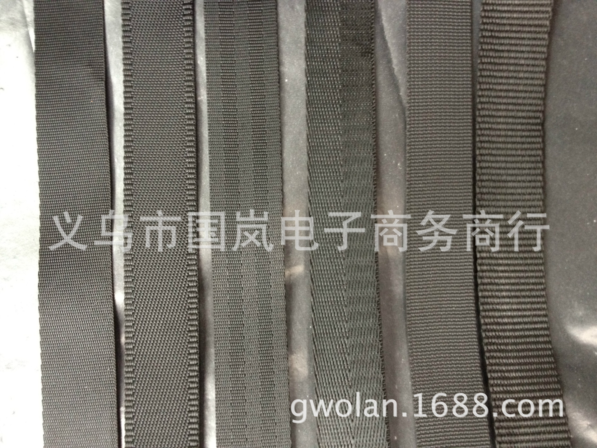 2.5cm1英寸黑色涤纶仿尼龙织带 平纹/五斜/锁边/单人字/珠纹加厚