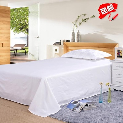 60s贡缎纯棉床单双人床单酒店宾馆床上用品定制|ru