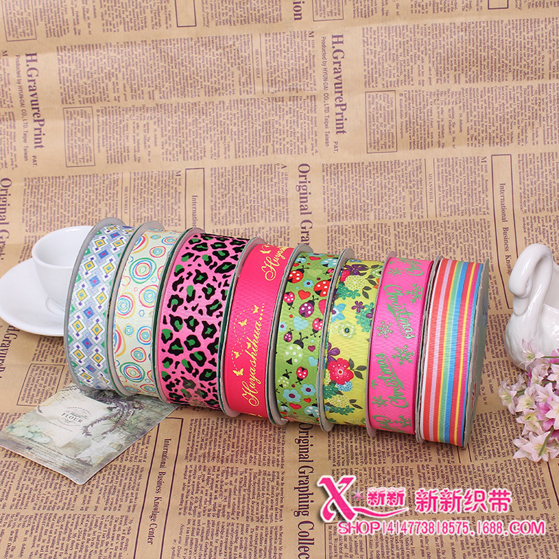厂家直销时尚单面印花礼品包装带 热转印带 热销涤纶织带