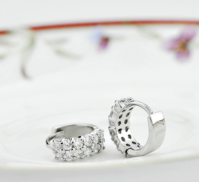 Серьги, образец серебра 925, инкрустированные diamonds, (торговля через границу)