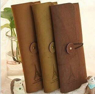 简约男士长款钱包笔袋 外贸热卖钱包 男女复古铁塔钱包可加印LOGO|ru