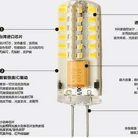 超亮g4光源led灯珠12v 低压水晶灯泡节能灯泡AC/DC通用替换卤素灯