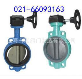 白湖牌D371J-10全衬胶手动蝶阀 衬胶阀门 耐酸碱对夹式衬胶蝶阀