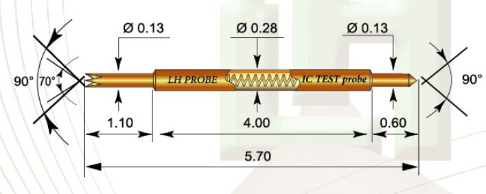 现货销售台湾进口双头测试探针 cp-028高频双头针 ic双头弹簧探针
