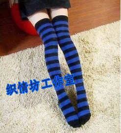 吊带袜天使女主角Panty与Stocking姐妹原 COS动漫女仆 蓝色条纹袜