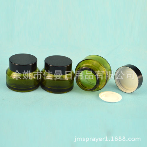 20克黑色 电化铝盖子咸菜色斜肩 膏霜瓶 霜膏瓶 面霜瓶玻璃瓶