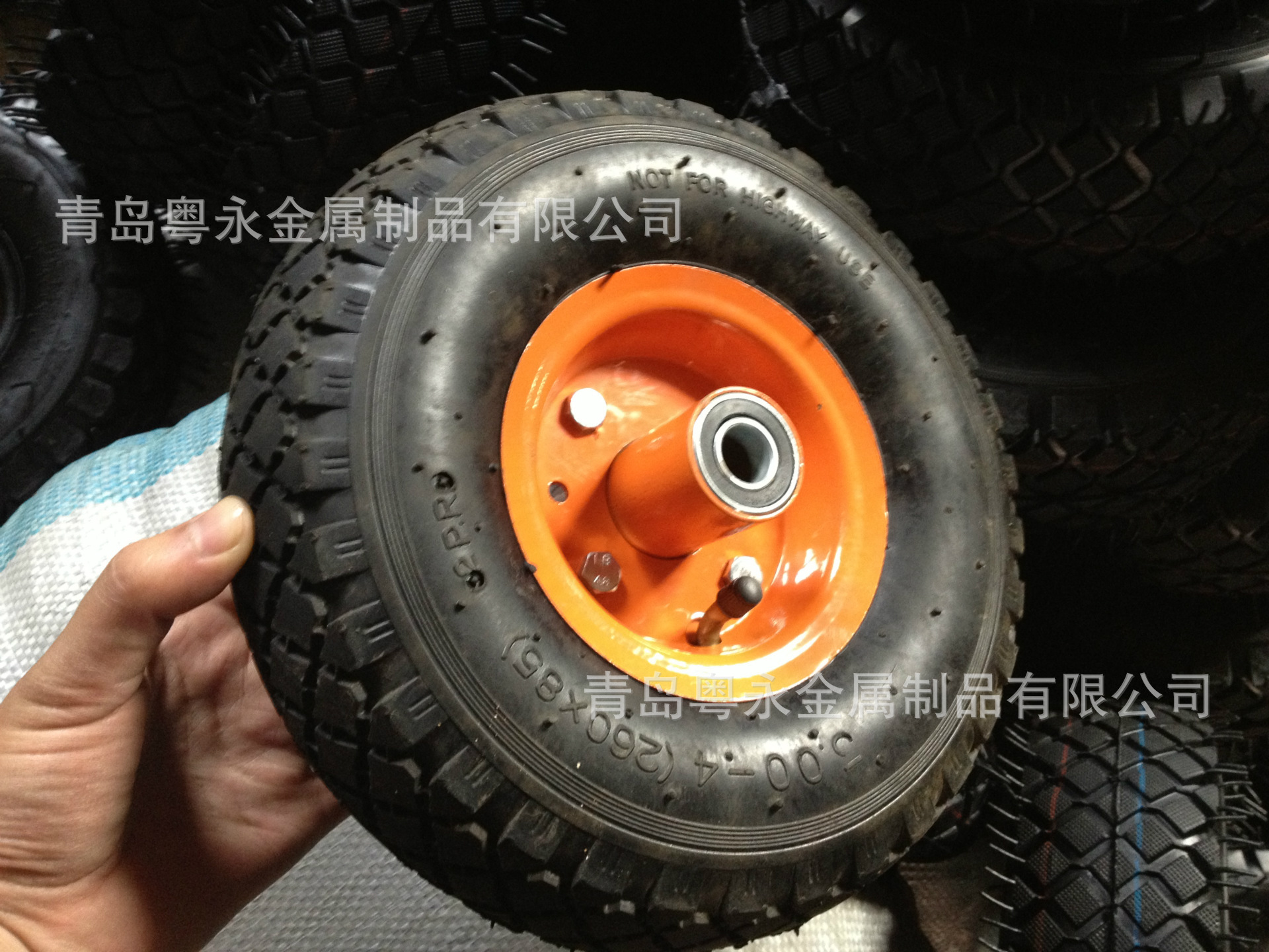 300-4橡胶充气轮 货仓车轮 工具车轮 轮子厂家 10寸气胎橡胶轮子