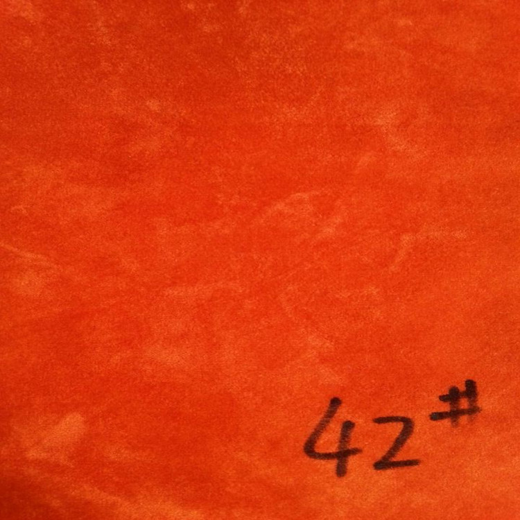 单面橙色鹿皮绒 单面针织底植绒布/洗水植绒布 现货