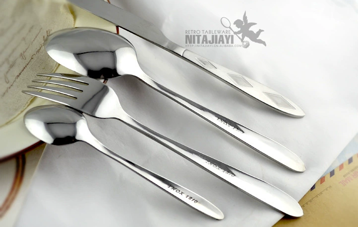 Tableware stainless steel, set, 4 pieces, 4 pieces