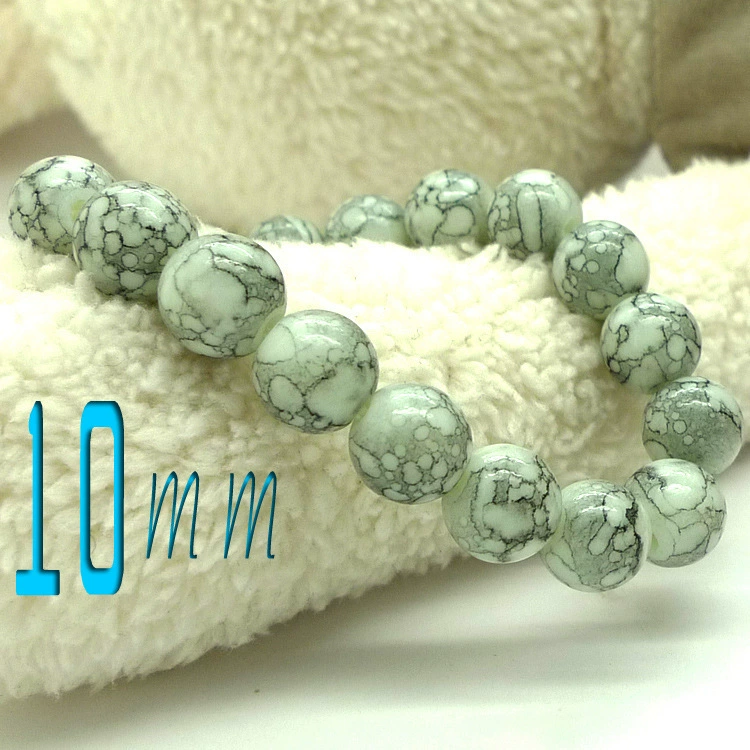 Agate bracelet, rosary with round beads jade, 10mm