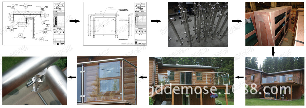 patio steel glass railing