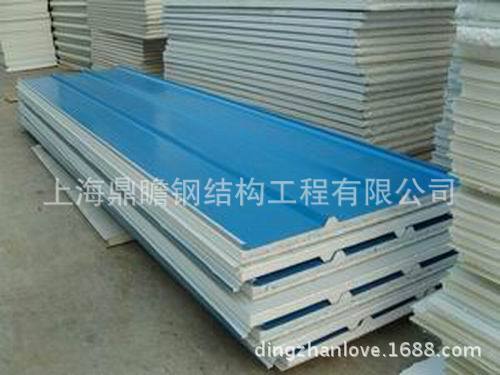 【专业生产】夹芯板50mm 彩钢夹芯板50mm  蓝色彩钢夹芯板50mm