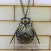 Small bronze pocket watch, retro necklace, wholesale