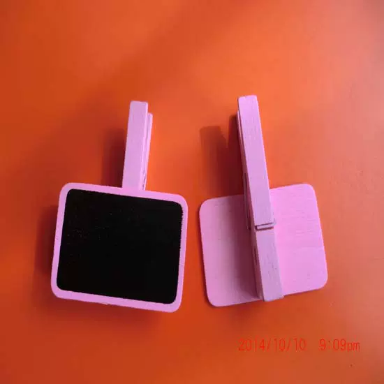 创意木质工艺礼品木夹小黑板 粉色木夹留言板 墙面装饰照片夹