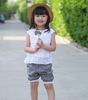 Summer trousers with bow, set, children's clothing, wholesale