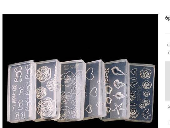 Nail Art Gel Dropping Mold 3d Flower Animal Nail Jewelry Carved Crystal Phototherapy Embossed Silicone Mold