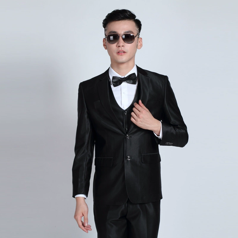 Пиджак-смотритель летний классический чёрный костюм, набор, 2019, slim fit, корейский стиль