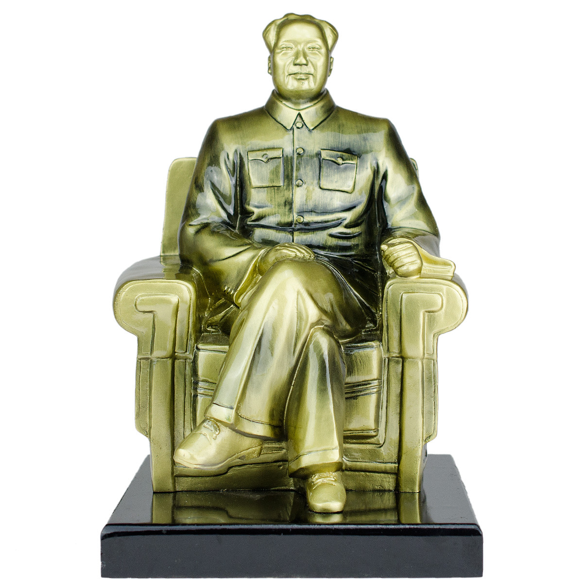 Chairman Mao Resin Sculpture Bronze Statue Mao Zedong Home Office Decoration Ornaments Crafts Sofa Sitting Statue 27