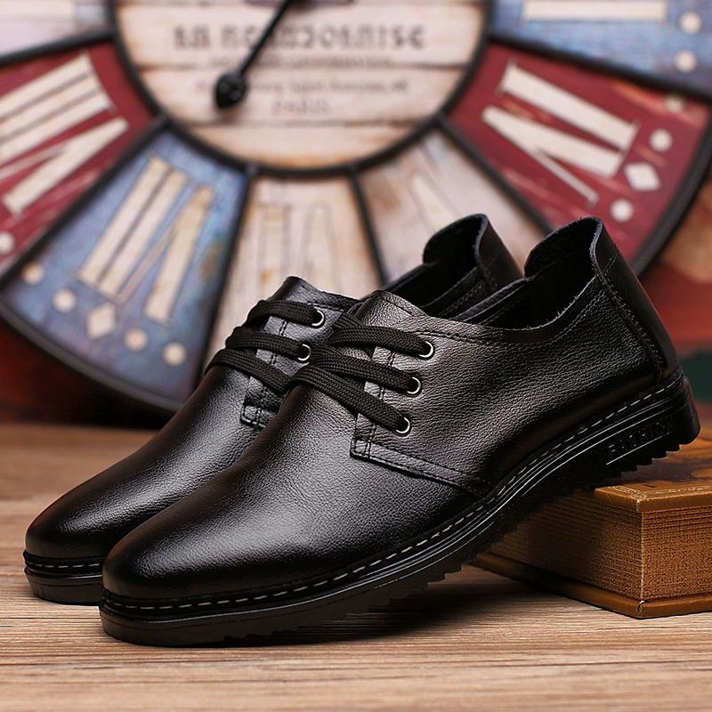 Кожаная обувь больших размеров, Мужская Лето 2022, новая дышащая мужская удобная кожаная обувь с мягкой подошвой, Корейская повседневная обувь в горох