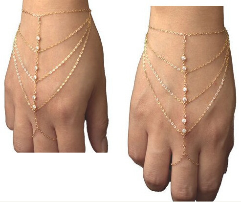 Euro-American Fashionable Multi-Layer Pearl Finger Tassel Chain Bracelet – Yiwu Jewelry Wholesale