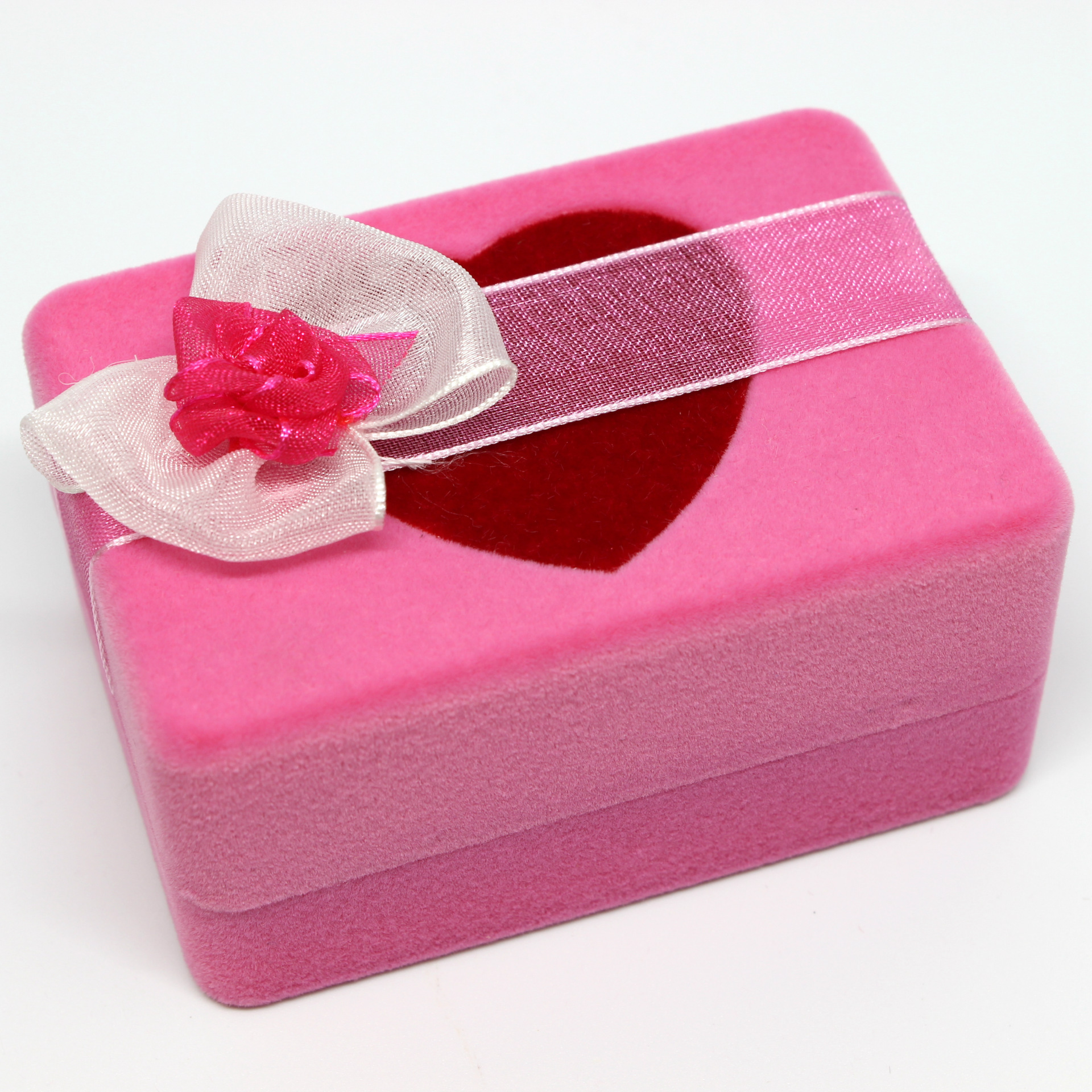 Lady Sweet Classic Style Square Heart Shape Flannel Jewelry Boxes display picture 4