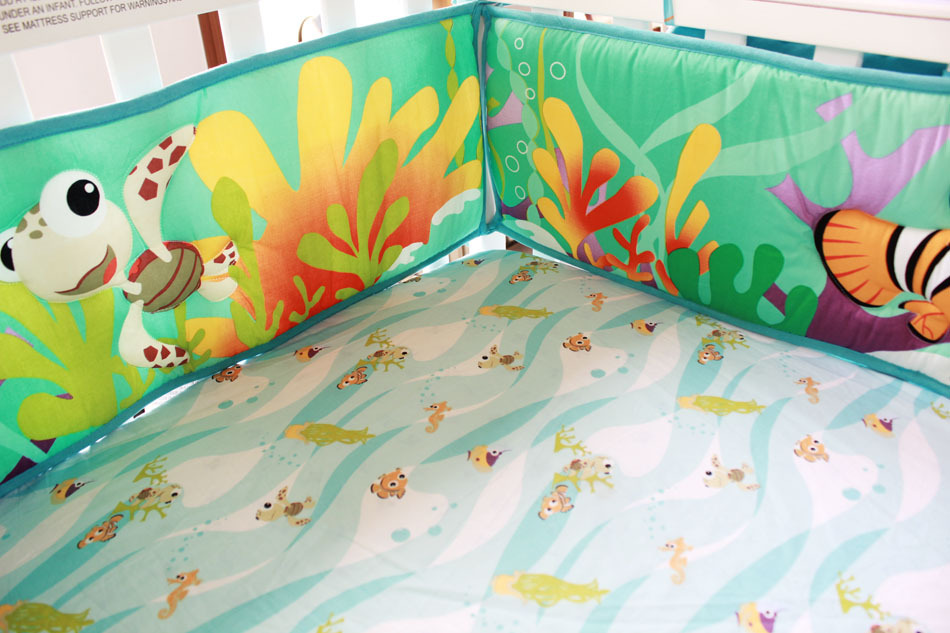 8 Piece Baby Bedding Set Underwater World Nursery Quilt Bumper Sheet Crib Skirt eBay