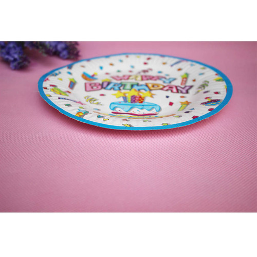 Wholesale disposable paper 7-inch round plates, party decoration supplies, cake plates, 10 birthday paper plates