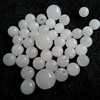 Glossy accessory white jade, round beads, wholesale