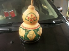 工艺葫芦中号亚腰葫芦 居家摆件  五牛图