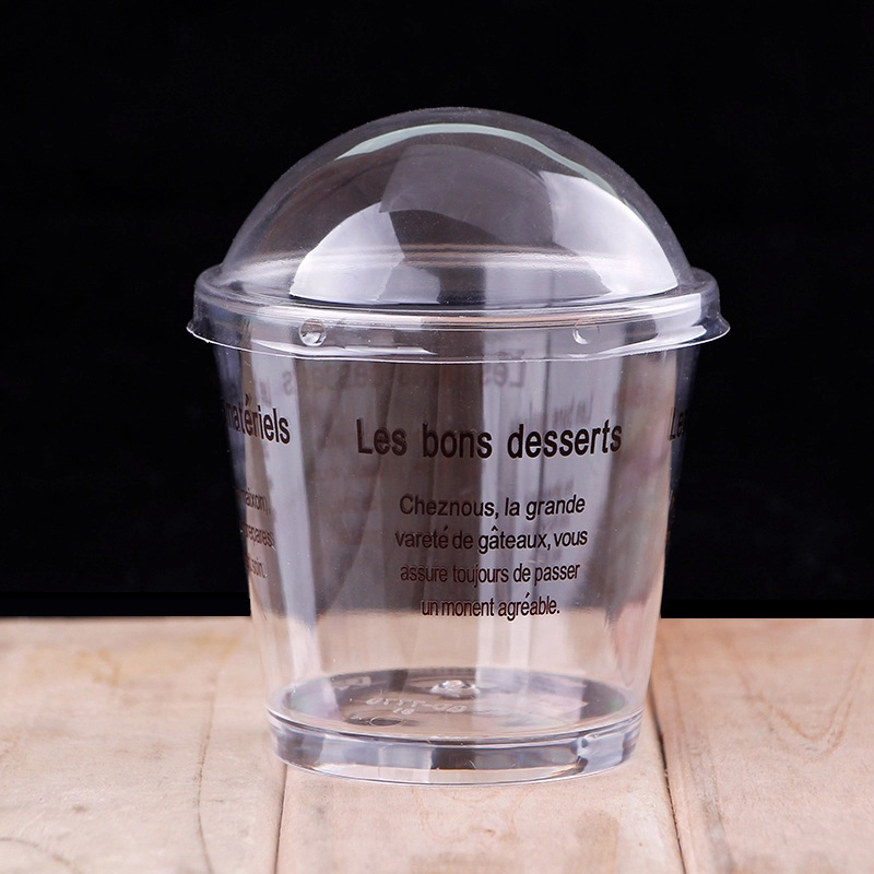批发蛋糕店专用慕斯杯 透明塑料果冻杯 带盖木糠杯
